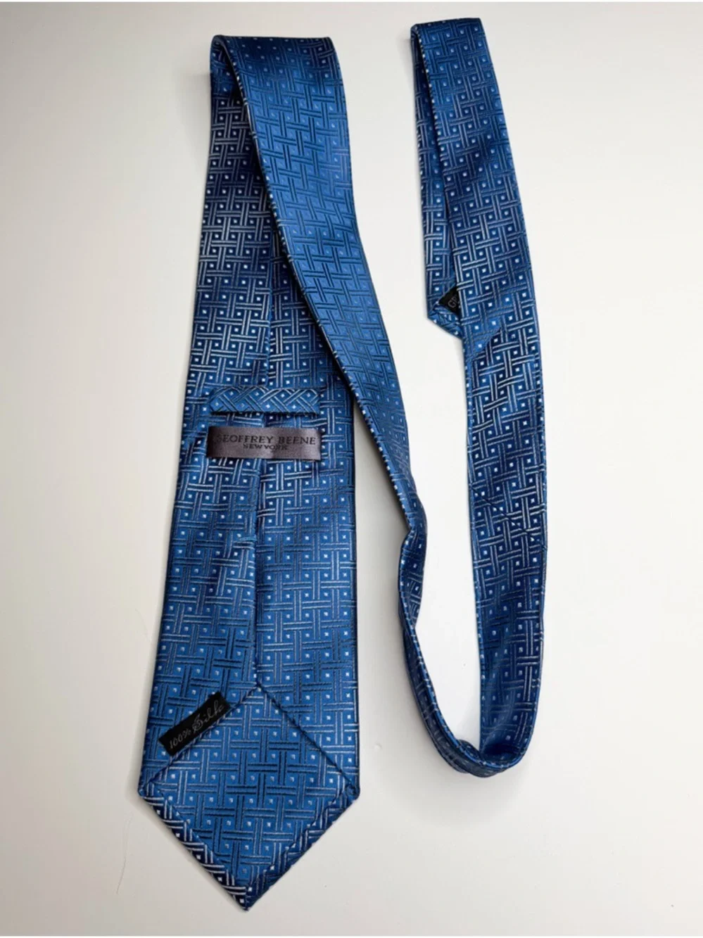 Bundle of 5 Silk Ties Geoffrey Beene Roundtree Blue Patterned Designer Lot